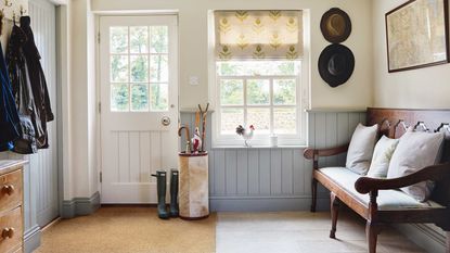 hallway with wellington boots