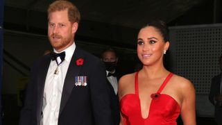 Prince Harry Meghan Markle power couple, Duke of Sussex and Meghan, Duchess of Sussex attend the 2021 Salute To Freedom Gala at Intrepid Sea-Air-Space Museum on November 10, 2021 in New York City.
