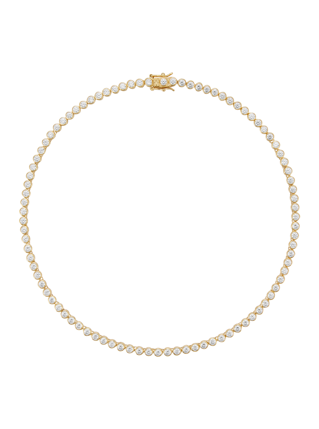 James Bezel, 3mm Lab White Sapphire Gold RiviÈre Necklace