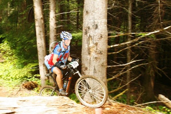 Karen Dewolf (Team Dirt) on her way to winning the women's Test of Endurance