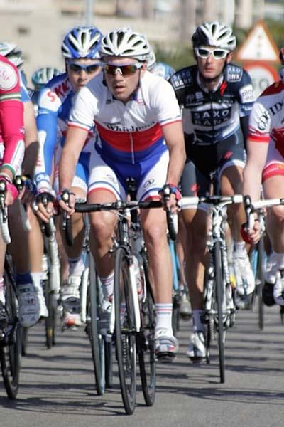 Czech champion Martin Mares (PSK Whirlpool-Author) with Frank Schleck (Saxo Bank)