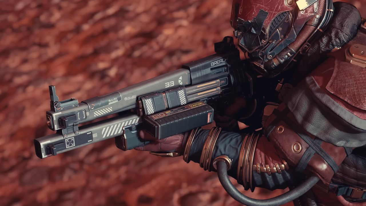 Promotional screenshot of a Starfield rifle