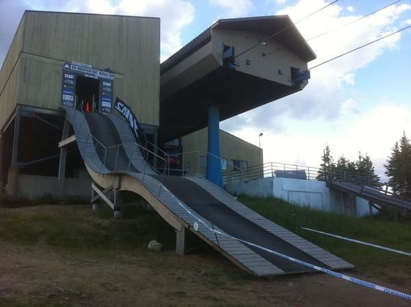 The start ramp of the downhill