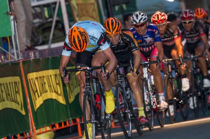 Tom Zirbel (Optum) takes a hard pull with one to go.