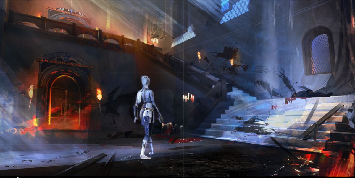 Concept art of bird people for a video game