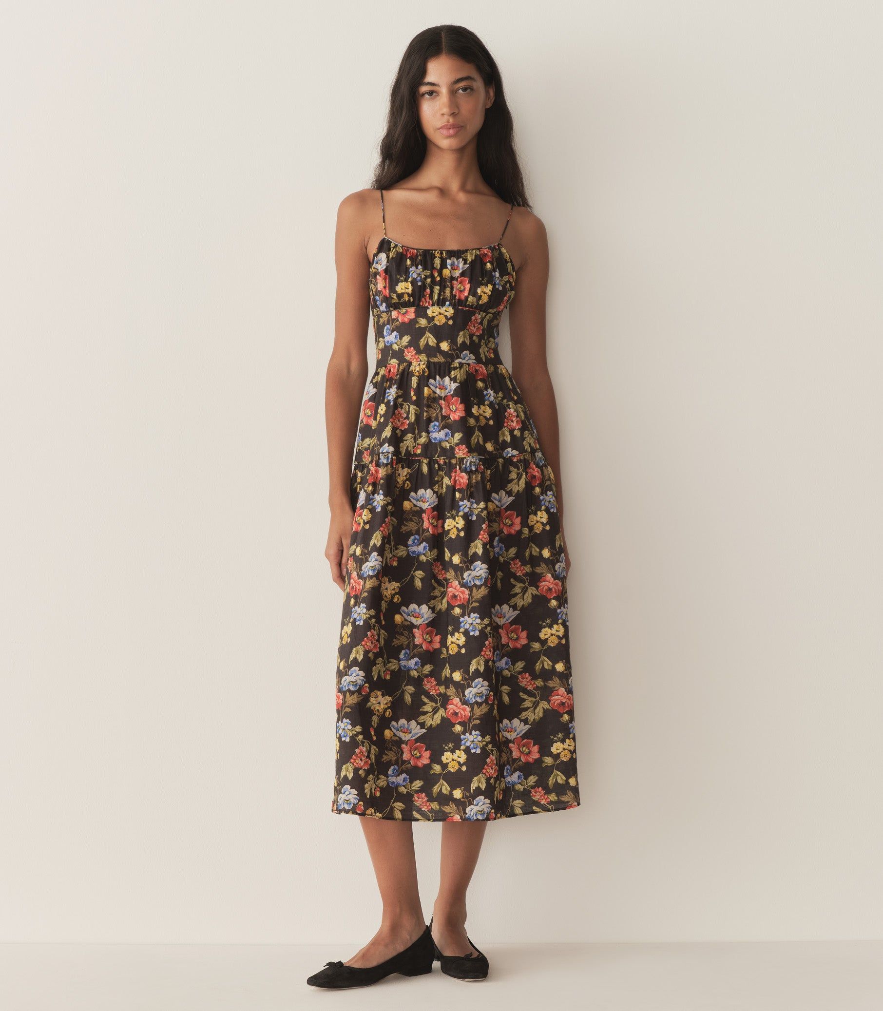 Benoit Dress -- Noir Wild Rose