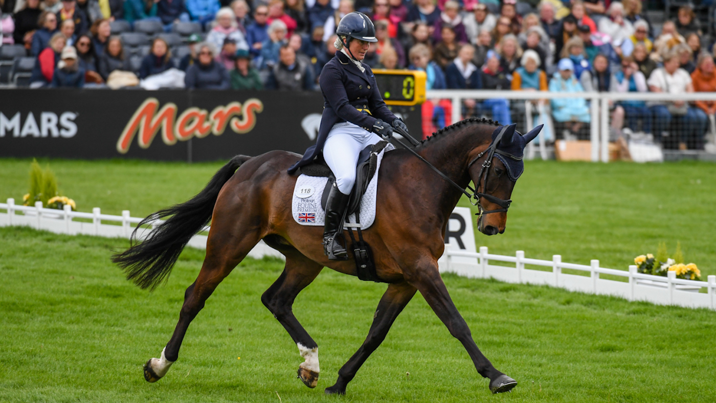 Kylie Roddy and SRS Kan Do in the dressage phase at Badminton Horse Trials