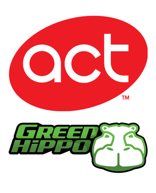 The ACT Entertainment and Green Hippo logos.