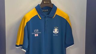 Close up photo of Tyrell Hatton Ryder Cup Polo