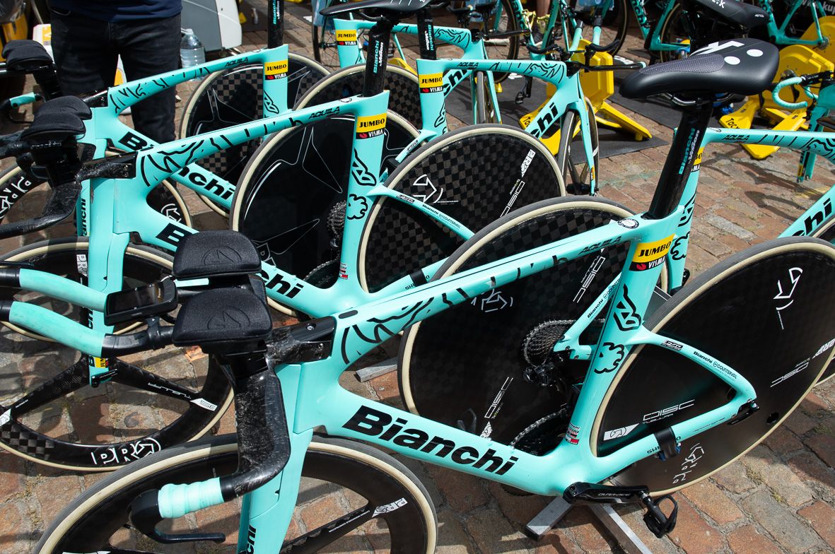 Another look at the stage winning Jumbo-Visma Bianchi Aquila TT bikes