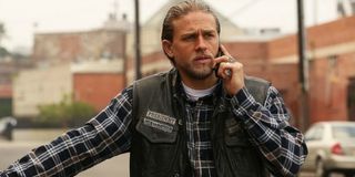 Charlie Hunnam on the phone in Sons Of Anarchy