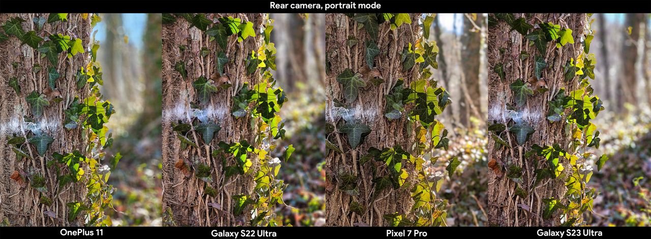 Testing the portrait mode on non-human objects on the Galaxy S23 Ultra, S22 Ultra, Pixel 7 Pro, and OnePlus 11