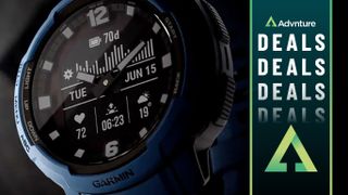 Close-up of Garmin Instinct Crossover Solar watch face