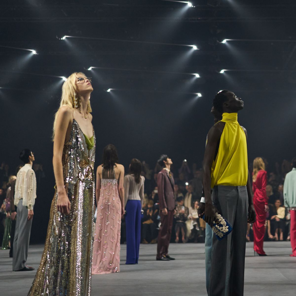 models at the valentino ss26 show finale