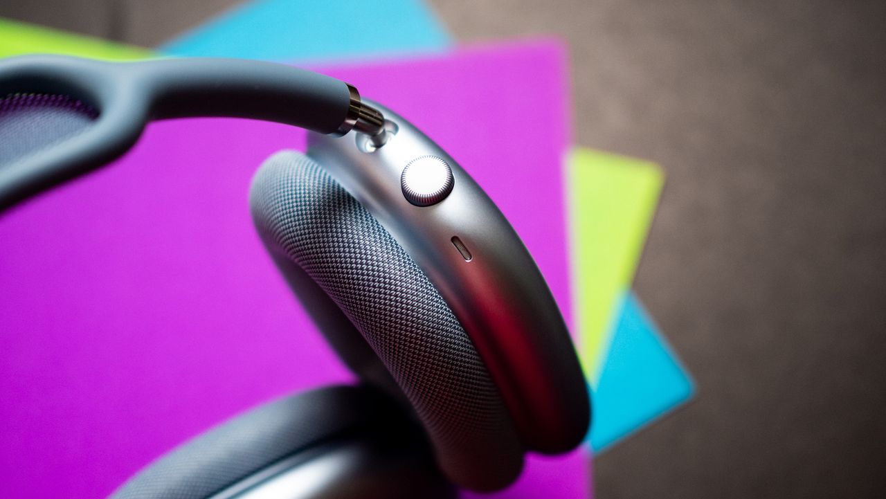 AirPods Max USB-C against colorful background