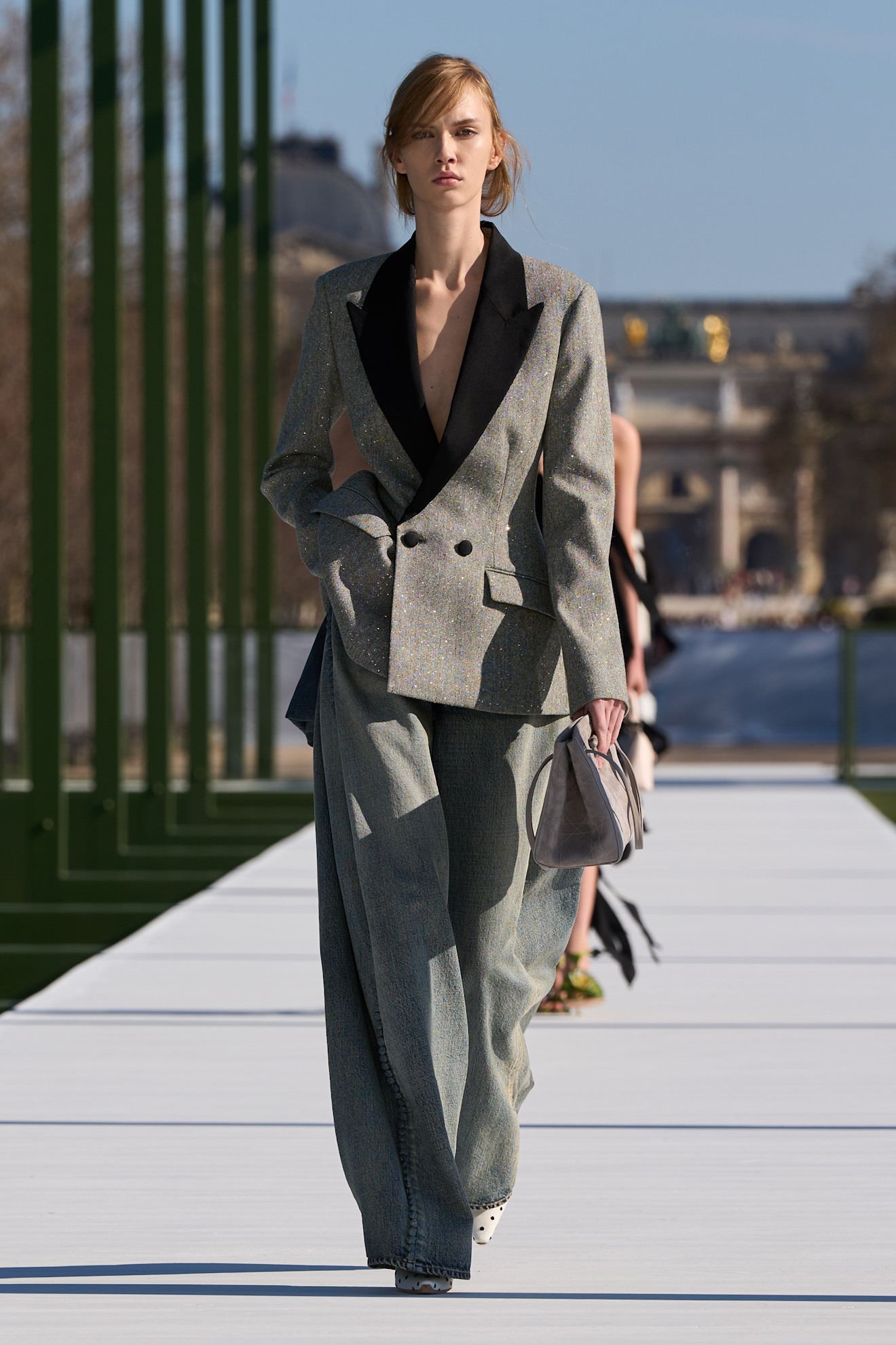 Christian Dior A/W 26 runway grey blazer look