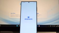 DeekSeek AI welcome page on a phone screen