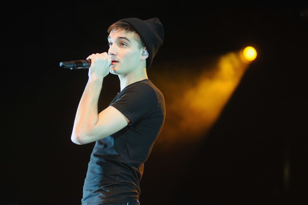 Tom Parker of The Wanted performs during the B96 Pepsi Jingle Bash at Allstate Arena on December 14, 2013 in Chicago, Illinois.