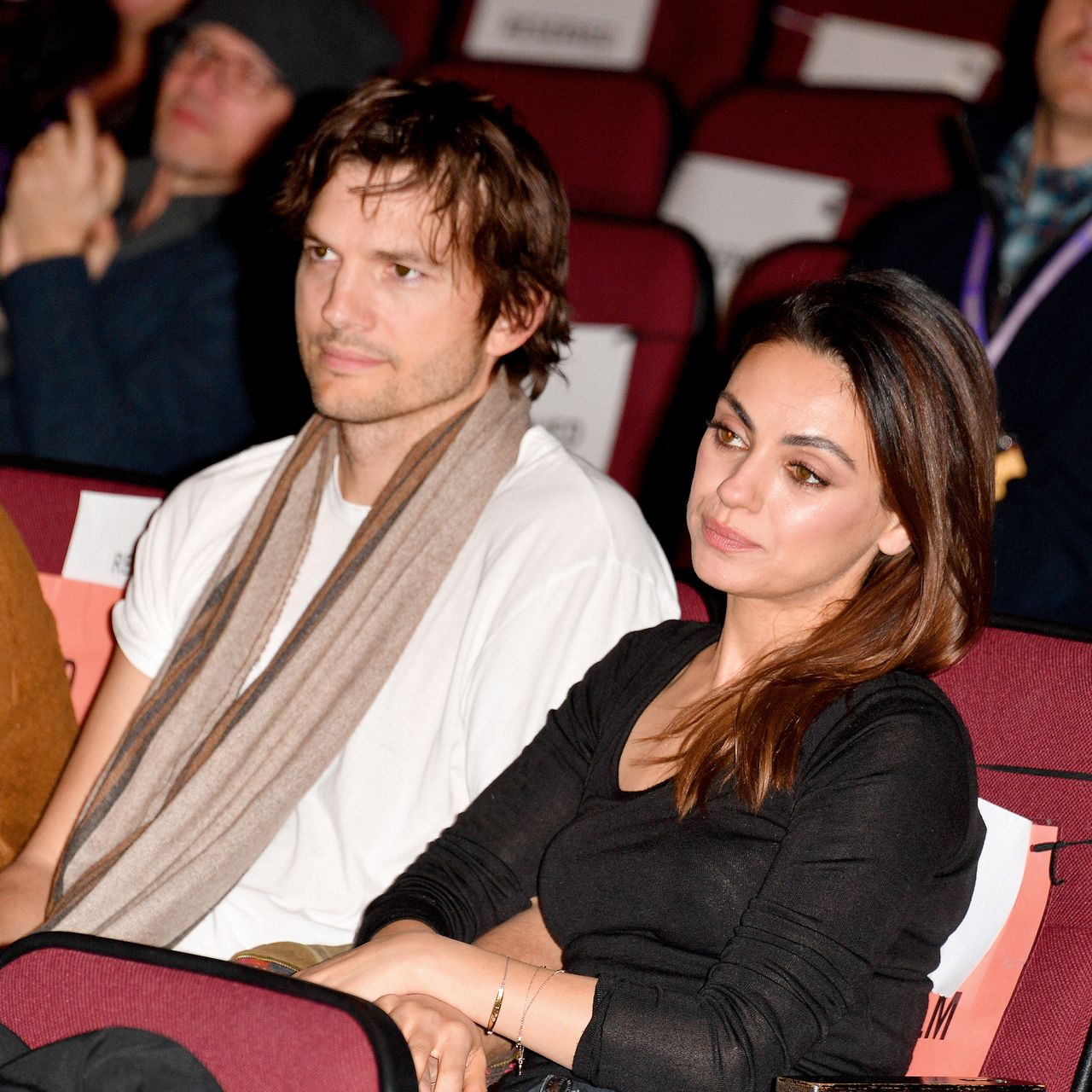 Ashton Kutcher and Mila Kunis attend the 2020 Sundance Film Festival - &quot;Four Good Days&quot; Premiere at Eccles Center Theatre on January 25, 2020 in Park City, Utah