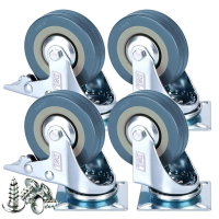 Heavy Duty Braked 50mm Rubber Swivel Castor Wheels at Amazon | £9.49/$11.96