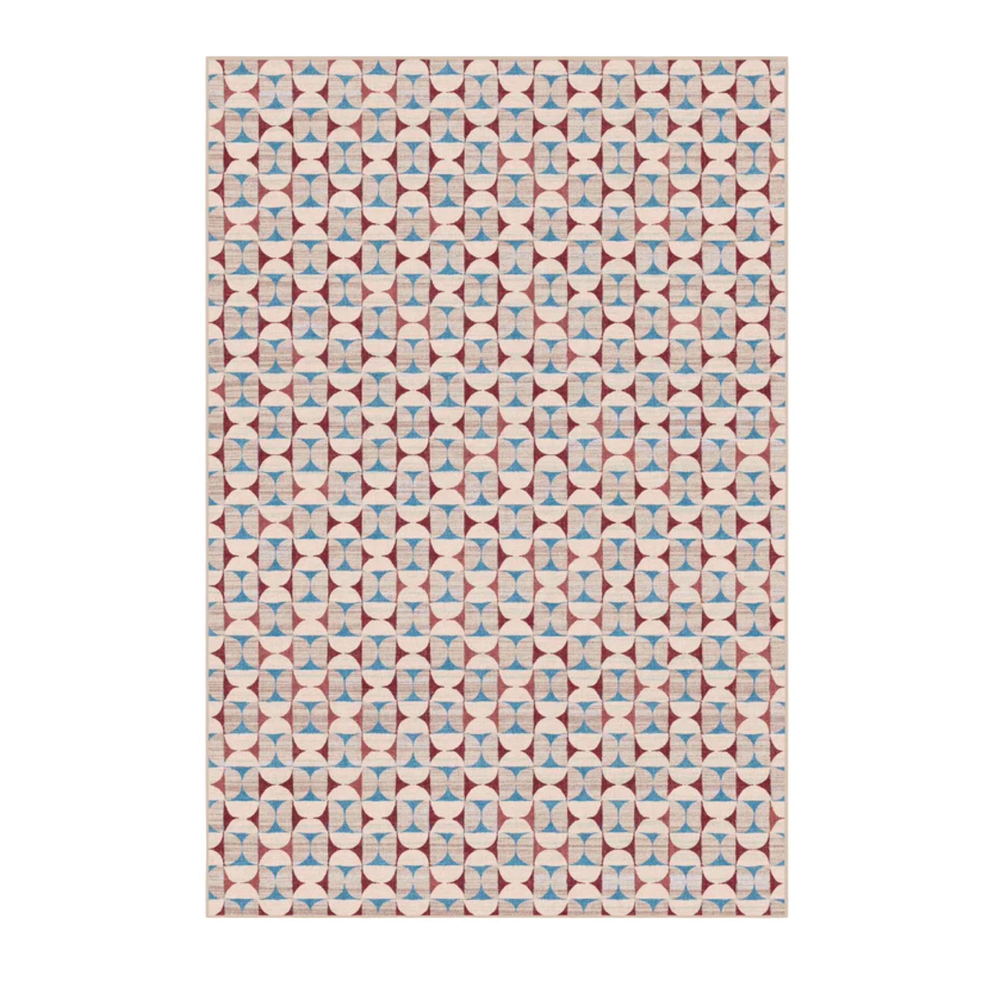 Ruggable, Orana Red &amp;amp; Light Blue Rug 5' x 7'