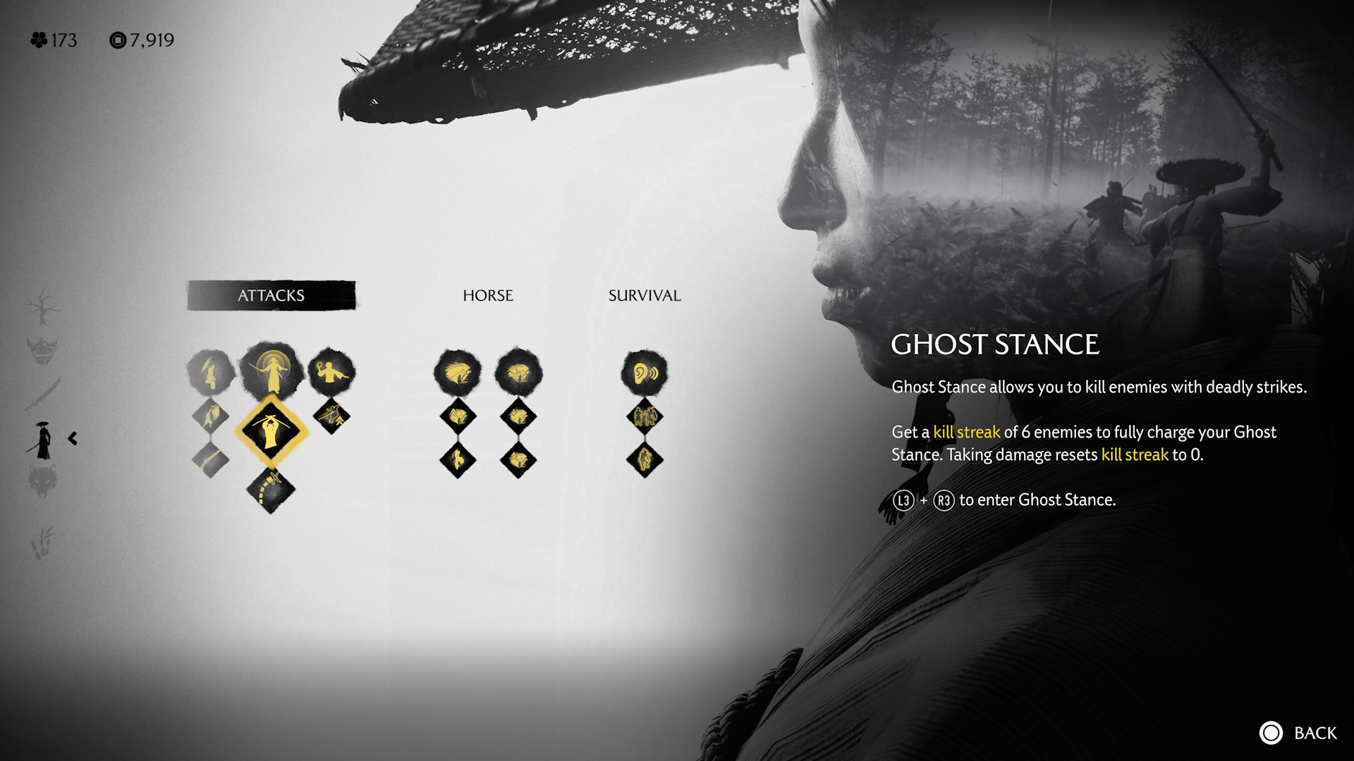 Ghost of Yotei screenshot showcasing Ghost Stance