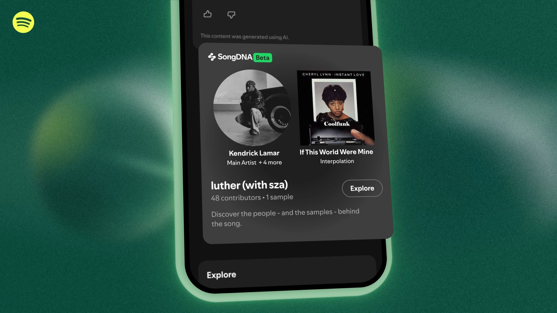 The SongDNA card will give a brief look at those involved, giving users a quick button to delve deeper.