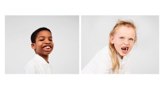Photograph of children showing their wonky teeth, photographed by leading British photographer Rankin for the RANKIN X AQUAFRESH campaign
