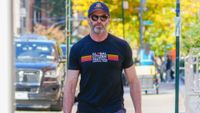 Hugh Jackman is seen on October 25, 2023 in New York City