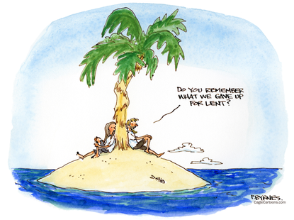 Editorial Cartoon U.S. easter lent desert island