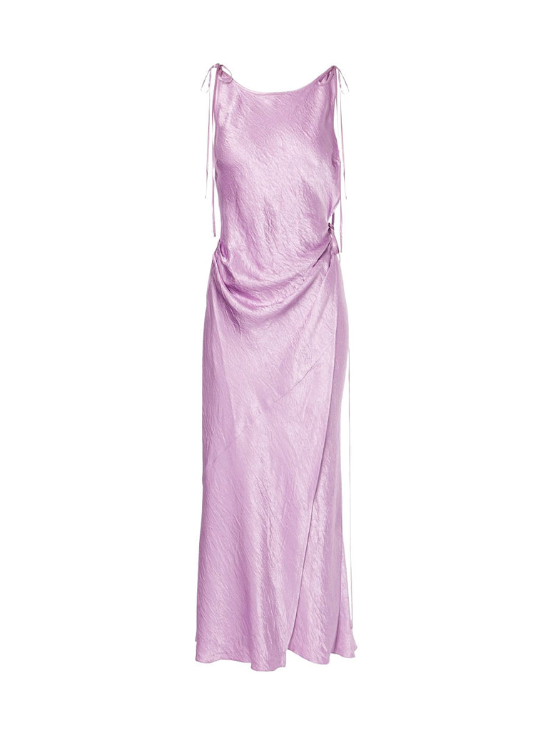 Satin Midi Dress Lilac