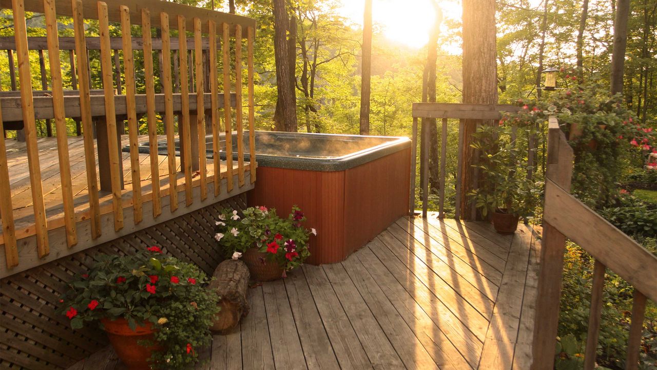 hot tub on decking