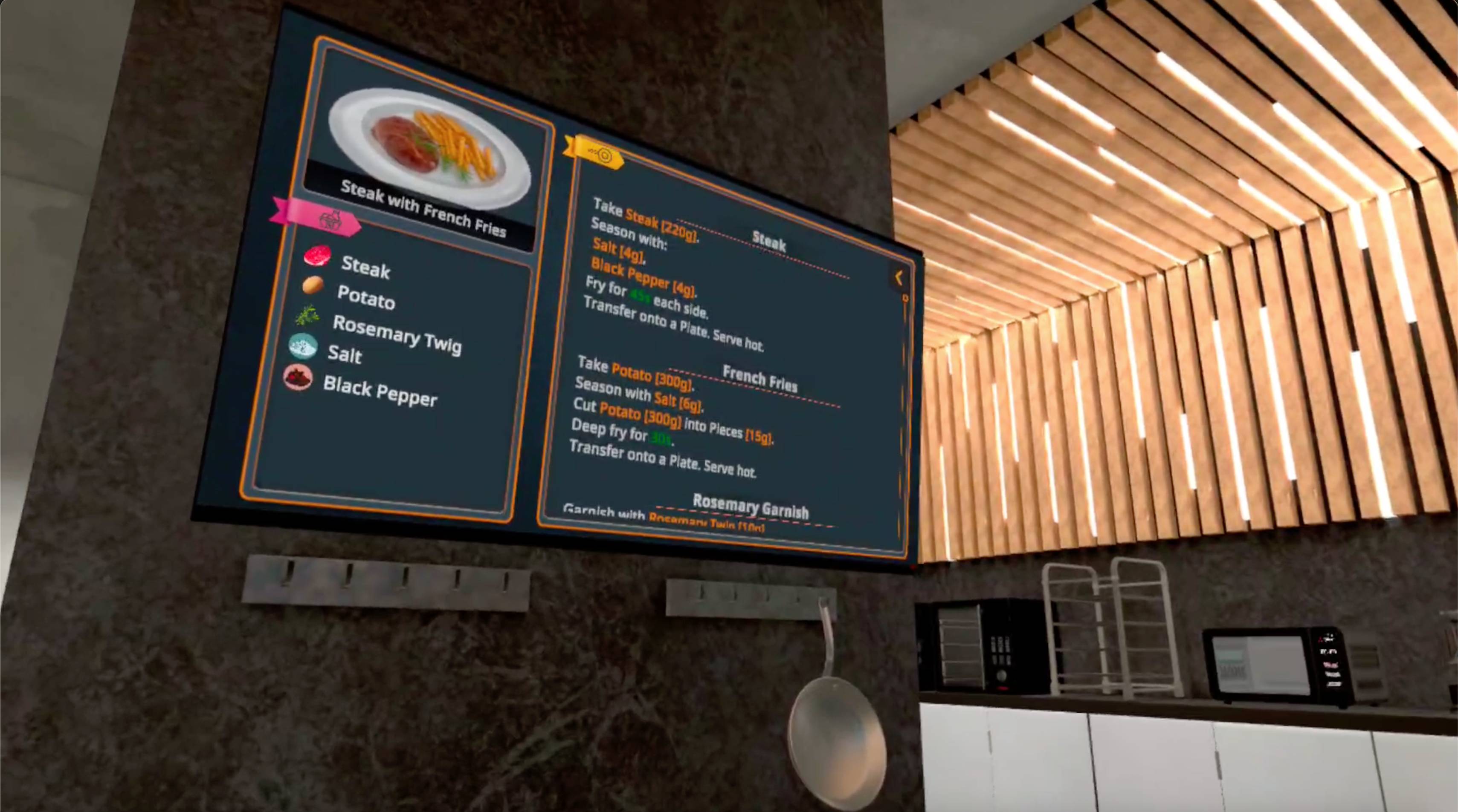 Cooking Simulator VR screenshot of virtual avatar cooking