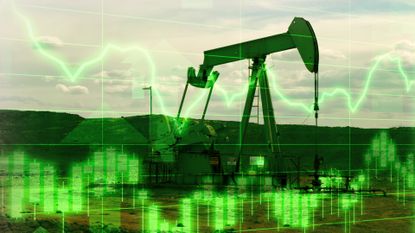 stocks green oil down