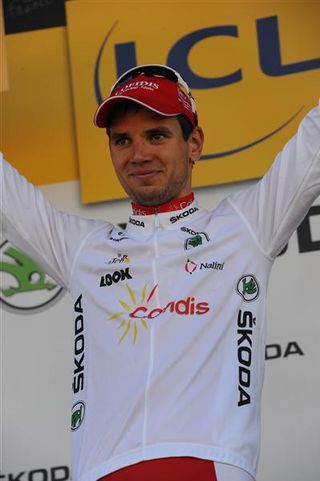 Rein Taaramae (Cofidis) in the Tour de France white jersey