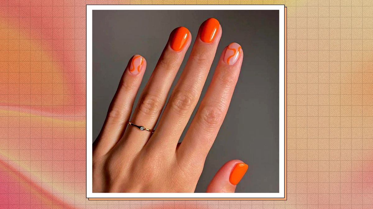 Orange nail designs are *the* look for fall—and these zingy but minimalist designs are our faves