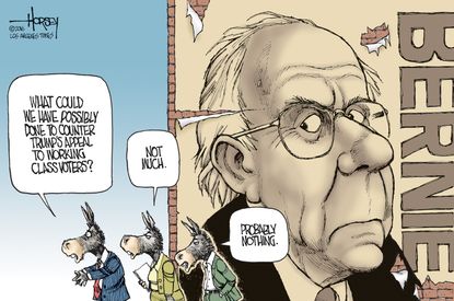 Political cartoon U.S. Democrats Bernie Sanders neglect