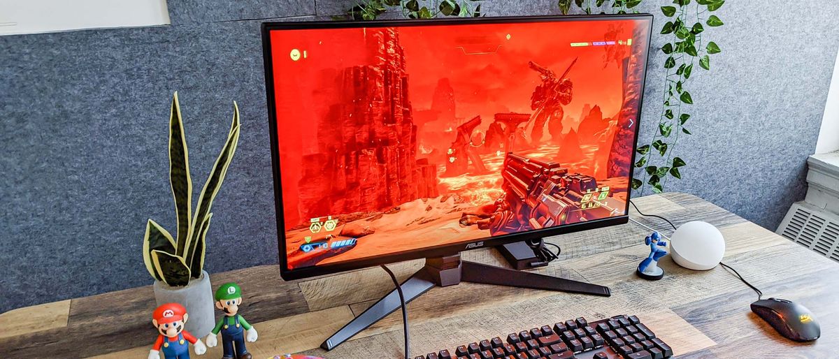 Asus TUF Gaming VG28UQL1A monitor on desk