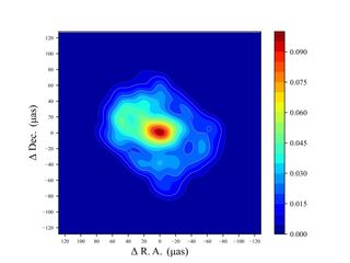 The team's revised image of the area around the Milky Way's black hole Sag A*