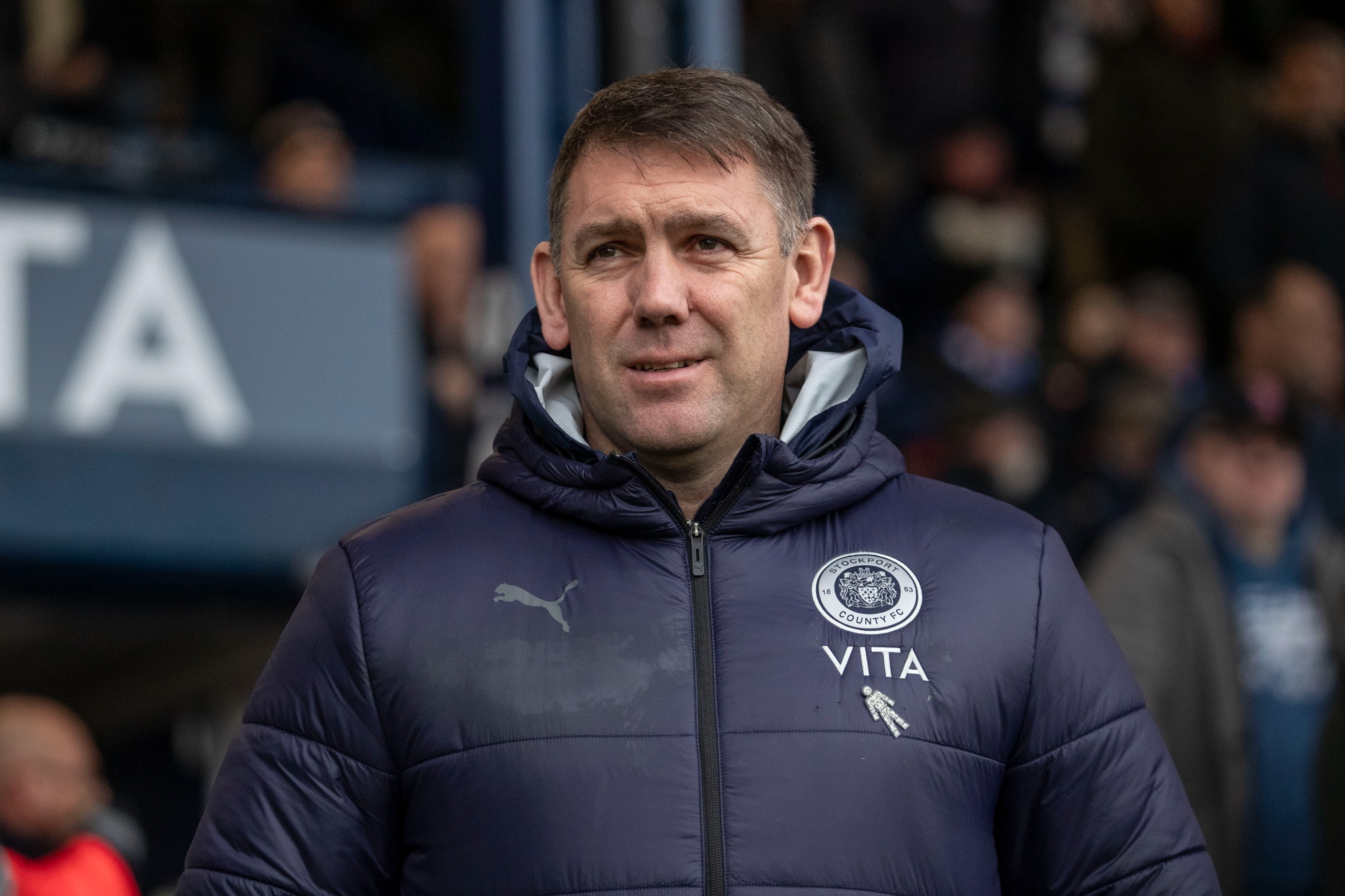 Dave Challinor looking on at Edgeley Park