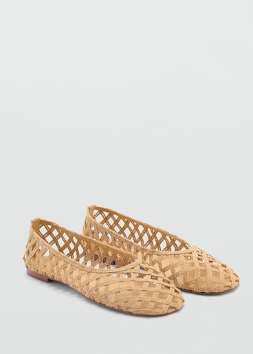 Mango, Natural Fiber Ballet Flats