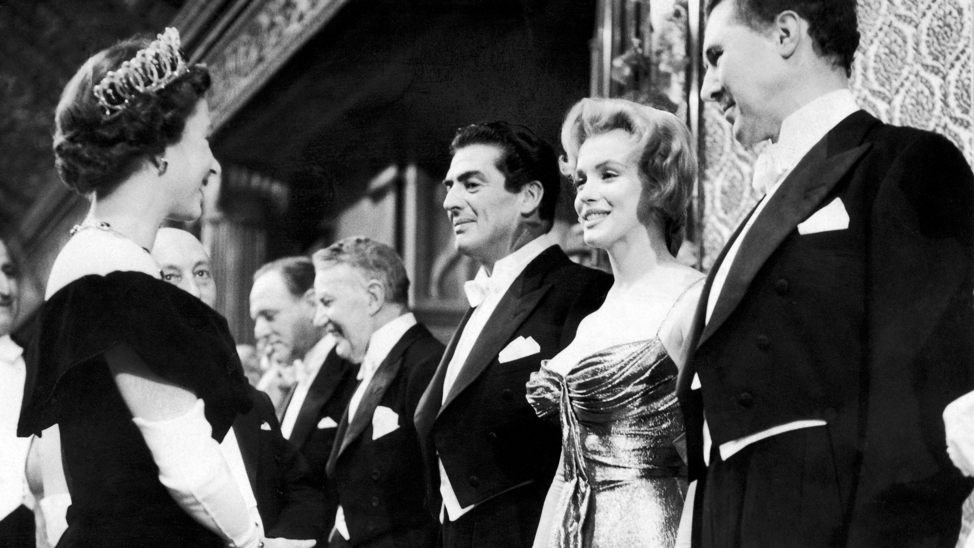 Queen Elizabeth meeting Marilyn Monroe