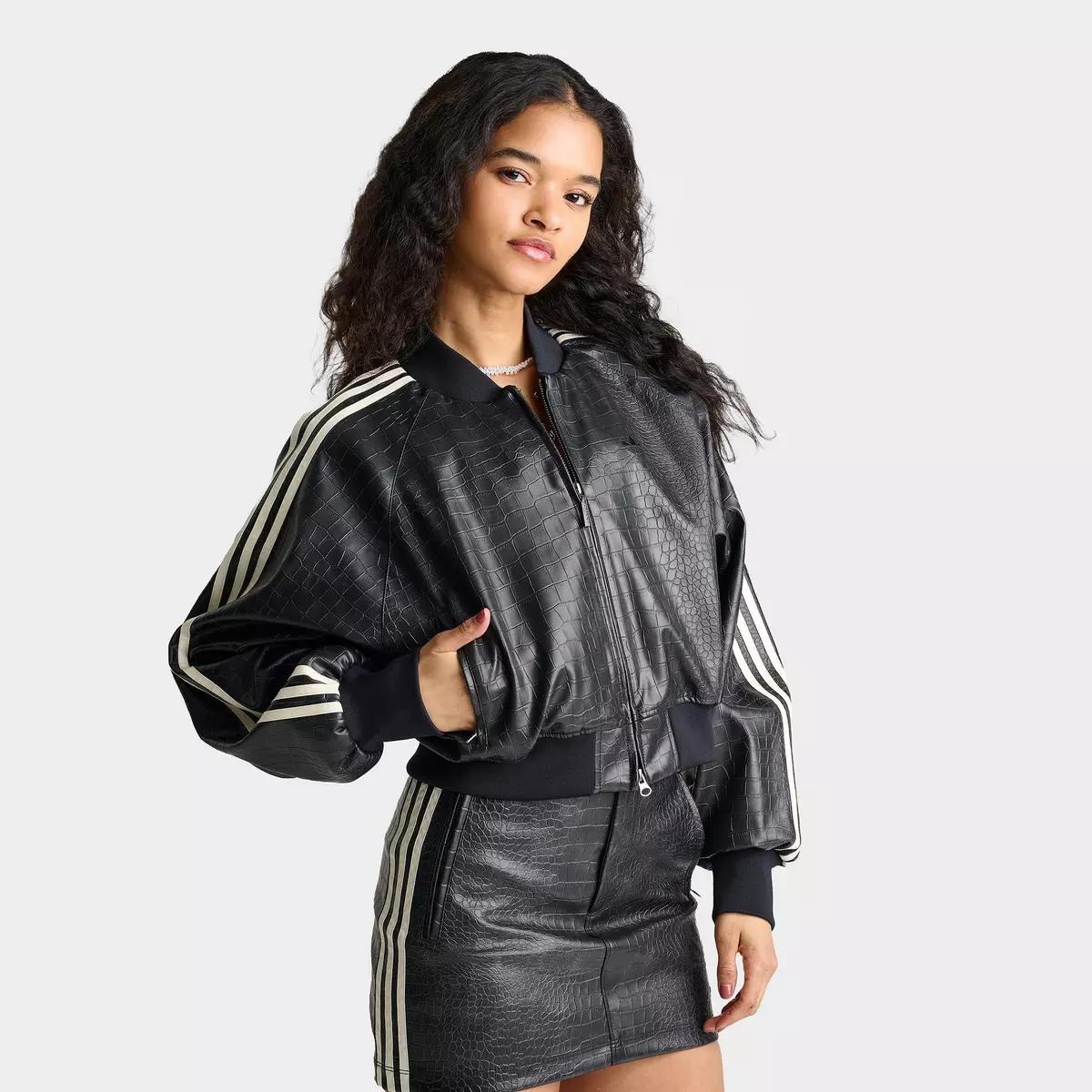 Adidas, Croc Pleather Jacket