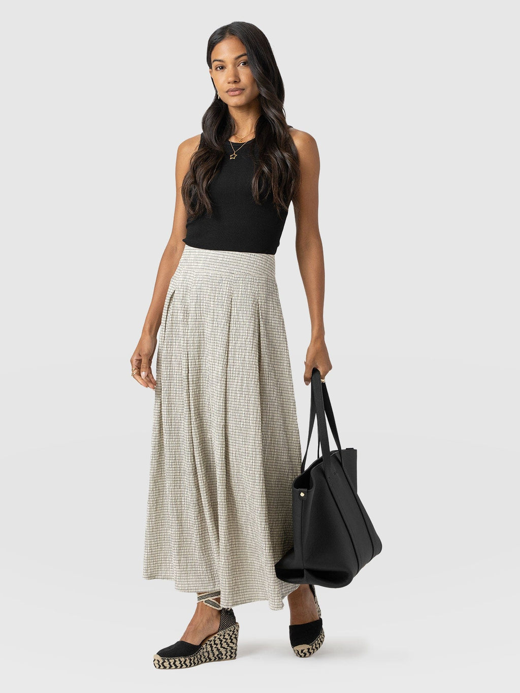 Eliza pleated skirt - Checkered