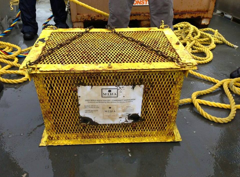 Mira wines submerged in Charleston Harbour