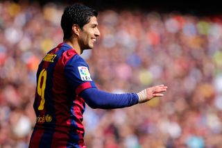 Luis Suarez playing for Barcelona, 2015