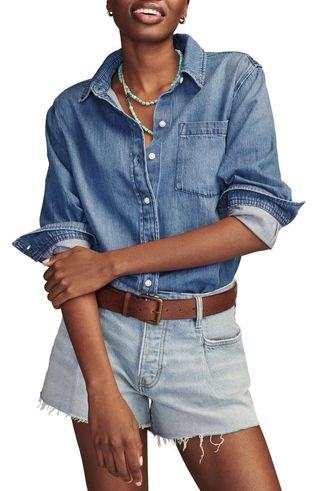 Utility Denim Button-Up Shirt