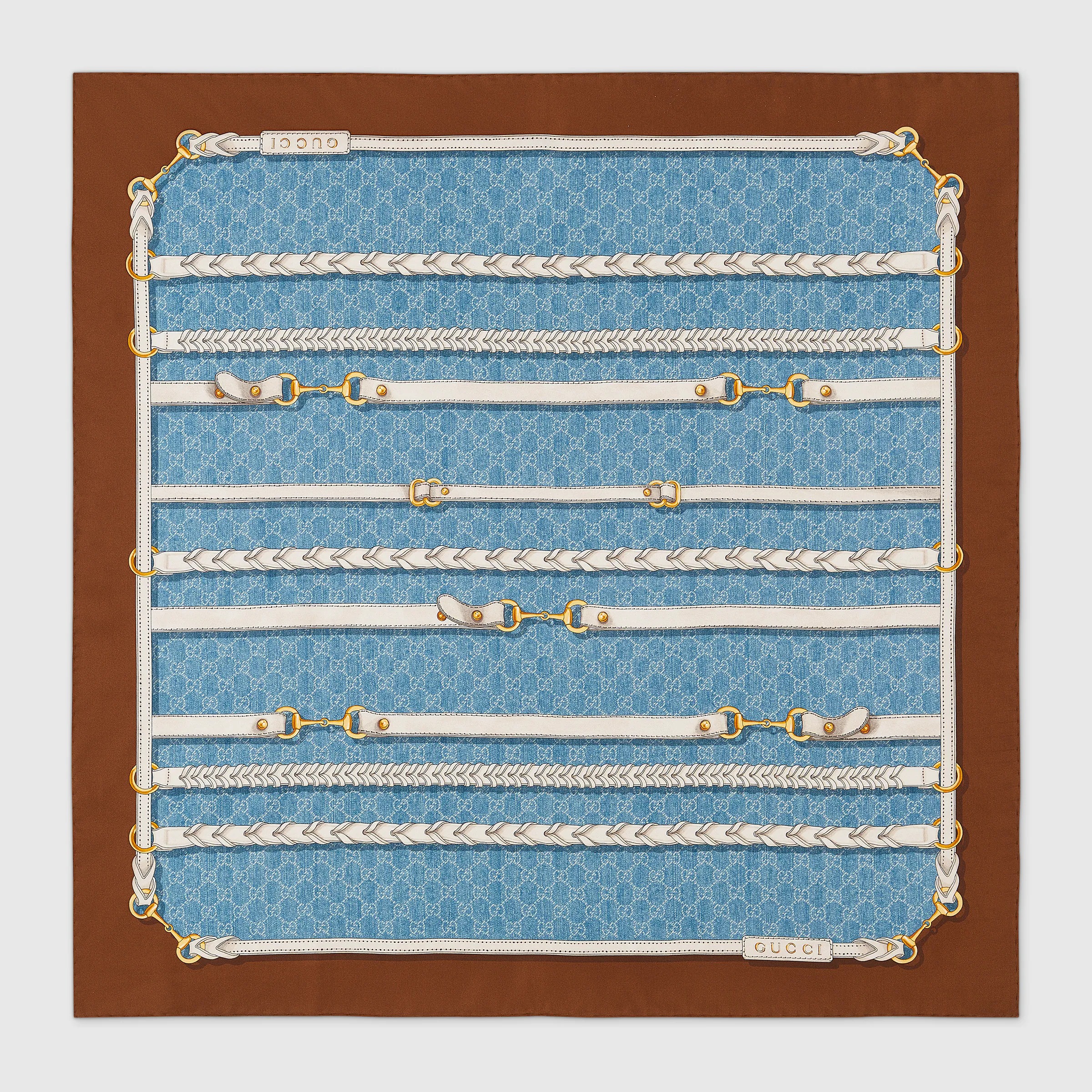 Gucci, Printed Silk Twill Carr&amp;eacute;