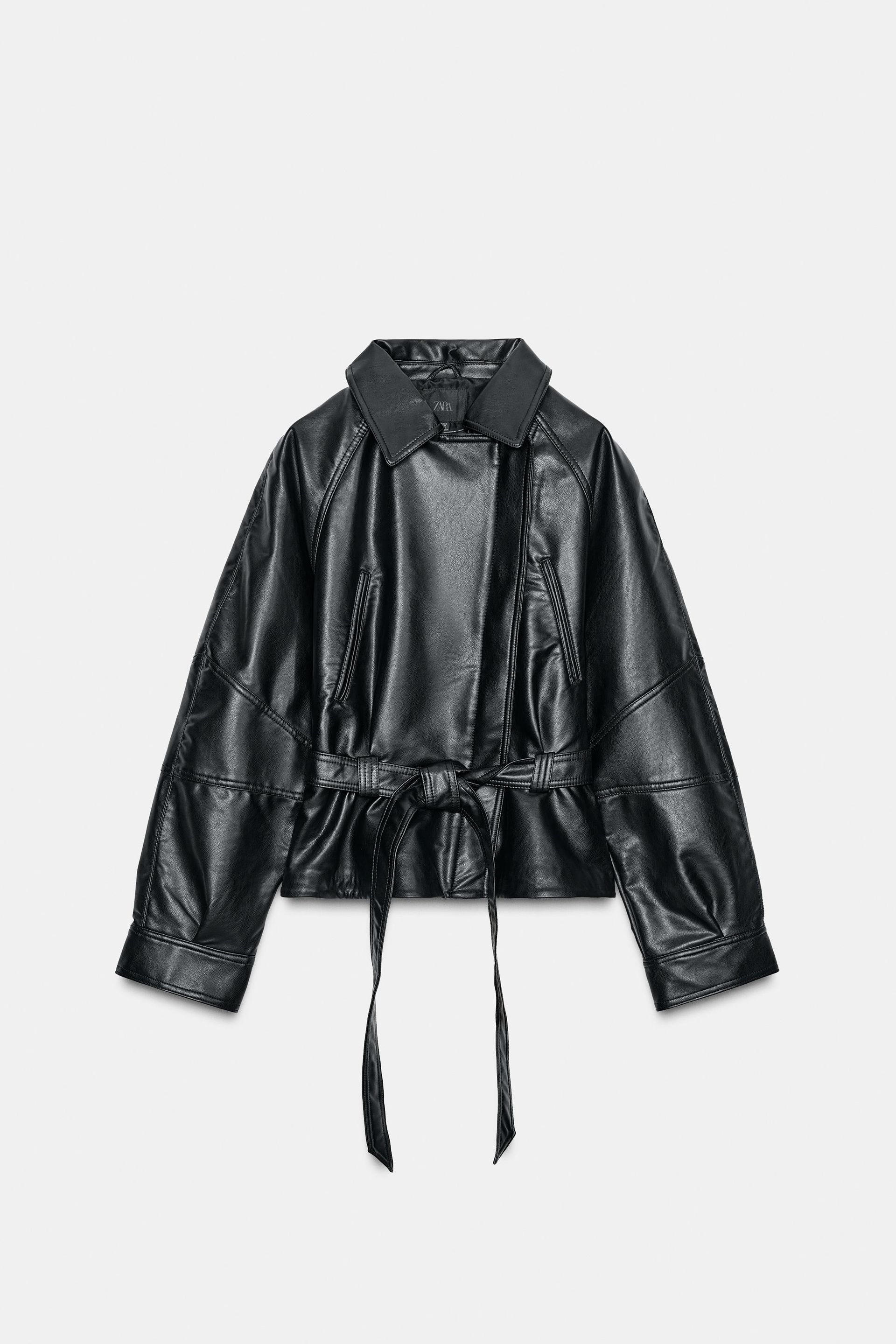Faux Leather Peplum Jacket
