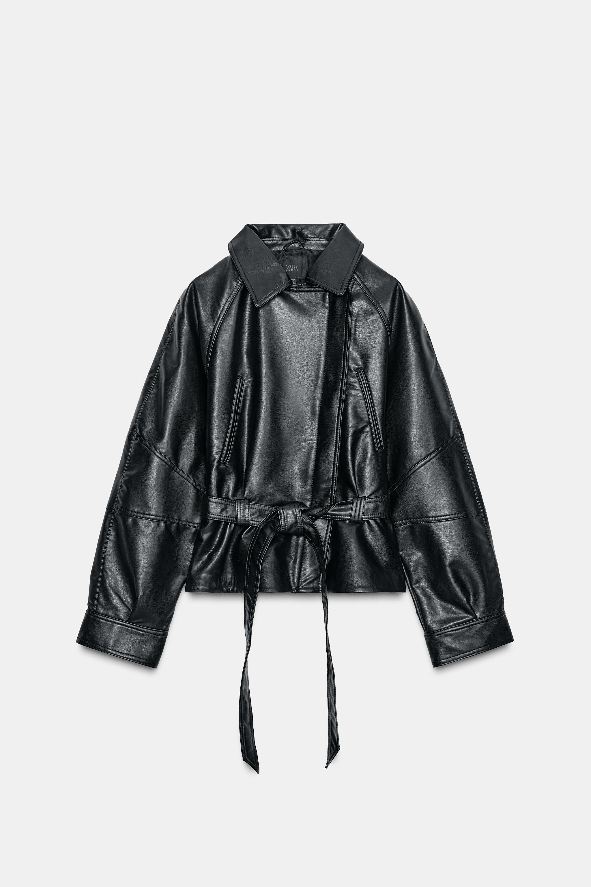 Faux Leather Peplum Jacket